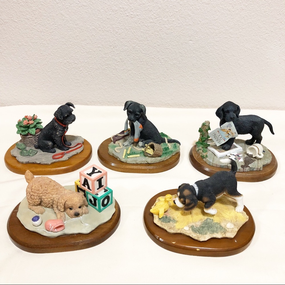 Vintage The Hamilton Collection Dog Figurines Set